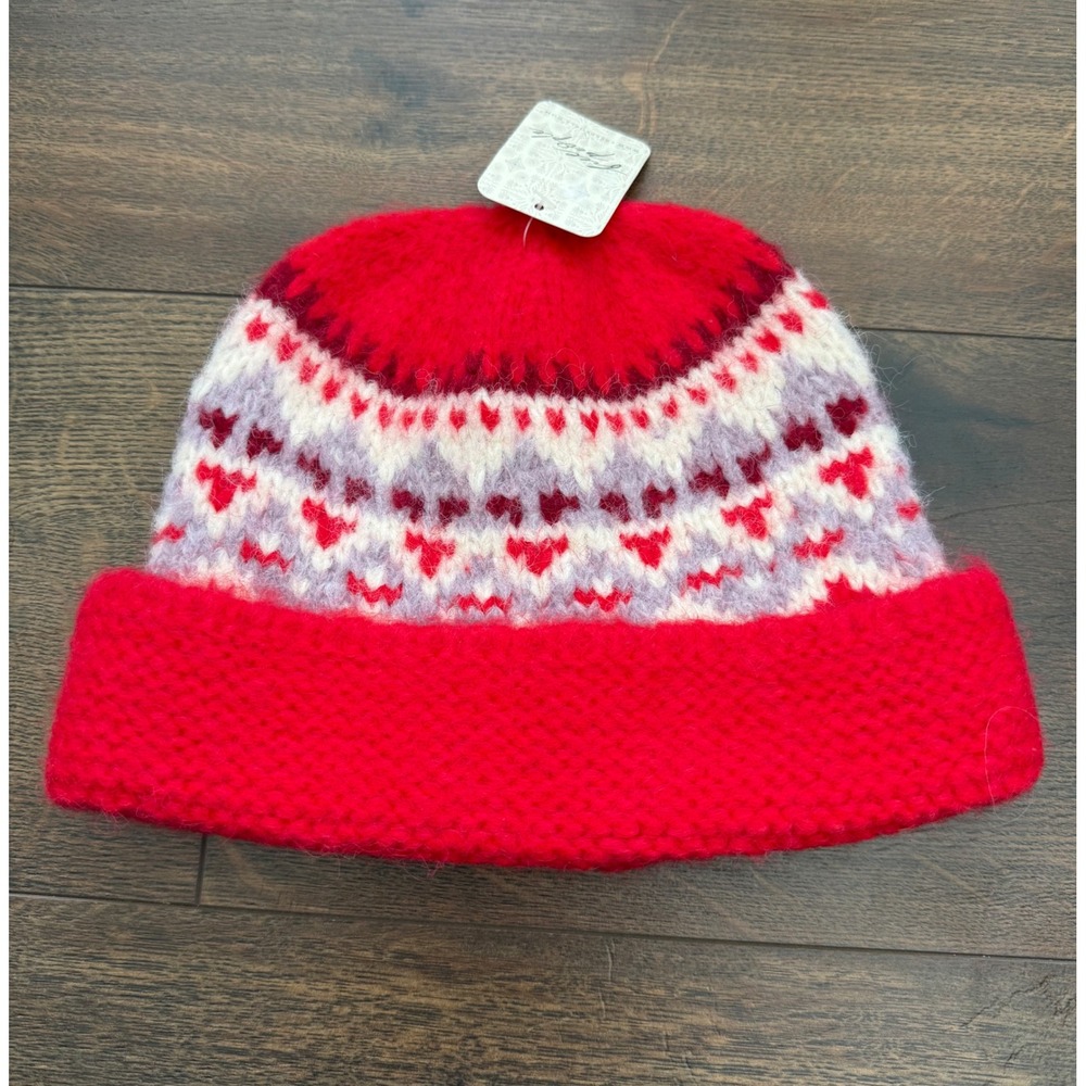 Free People Knit Beanie Hat Red Women One Size NWT